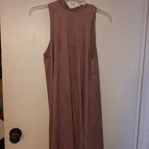 Pink suede dress small